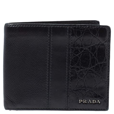 prada alligator wallet|Black Crocodile Leather Wallet .